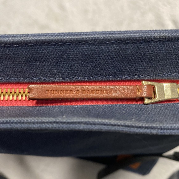 Gunner's Daughter Handbag Blue Canvas Nautical Gold Accent Crossbody Made In USA - Picture 12 of 12
